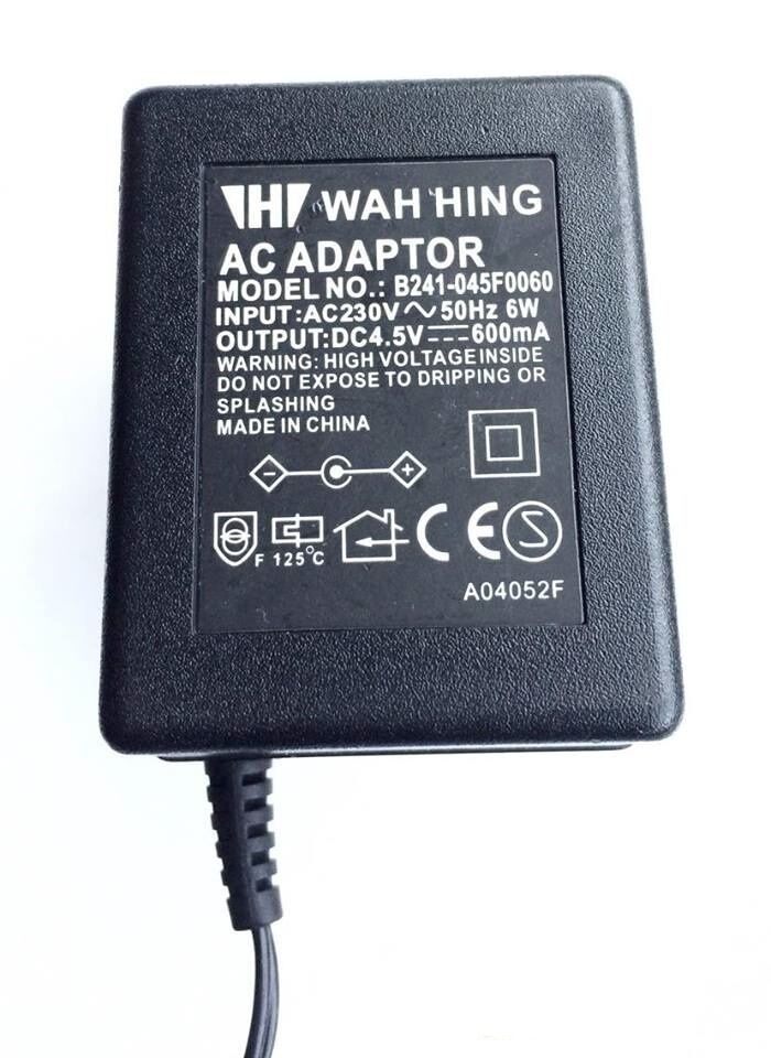 *Brand NEW* DC4.5V 600mA WAH HING B241-045F0060 AC ADAPTER Power Supply - Click Image to Close